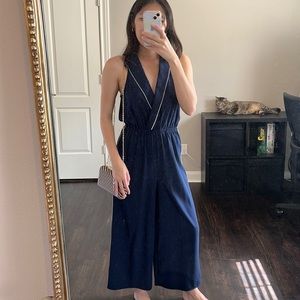 Navy collared jumpsuit